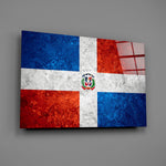 Patriotic panel anchoring a man cave wall