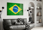 Flag of Brasil artwork styled in a study interior
