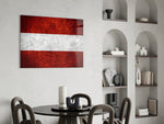 Patriotic glass print bringing Austrian edge to a hallway