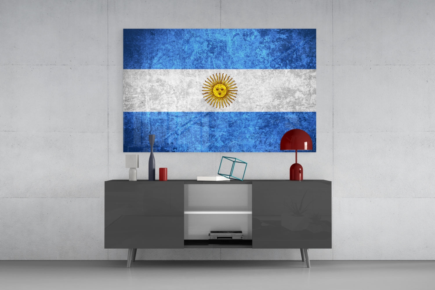 Flag of Argentina Glass Wall Art.