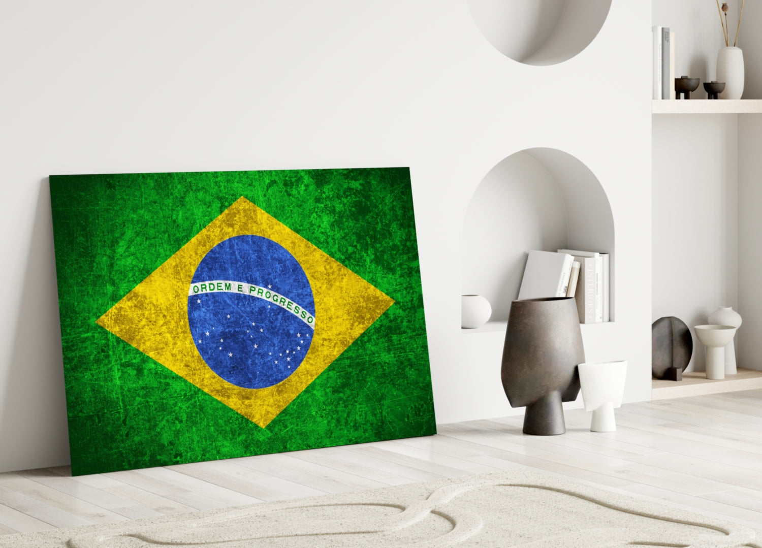 Flag of Brasil Glass Wall Art.