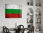 Patriotic glass print bringing Bulgarian edge to a hallway