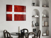 Patriotic glass print bringing Danish edge to a hallway