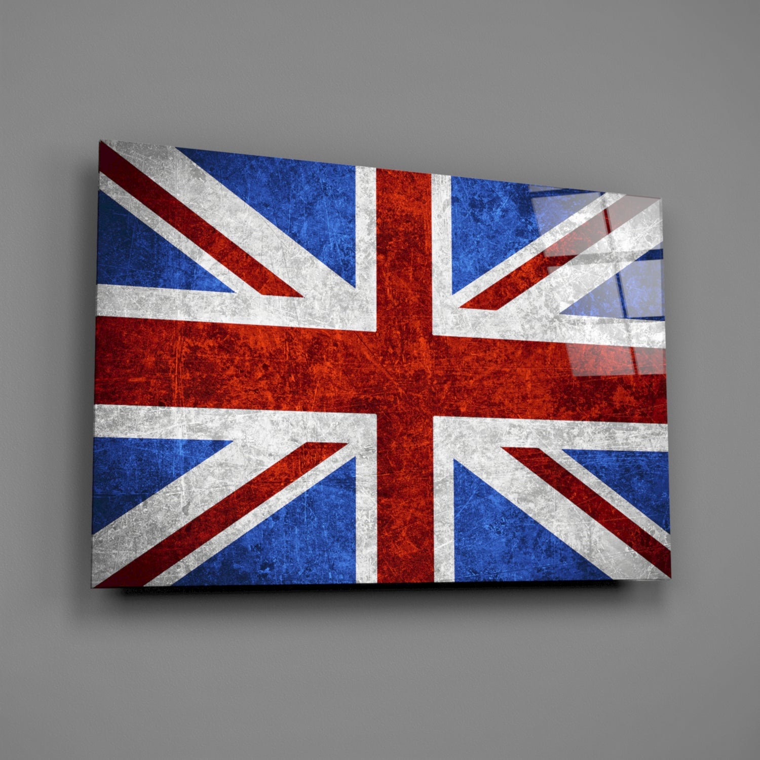Flag of United Kingdom Glass Wall Art.