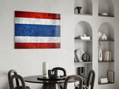 Patriotic glass print bringing Thai edge to a hallway