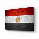 Flag of Egypt glass wall art in a modern home office