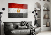 Flag of Egypt artwork styled in a study interior