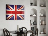 Patriotic glass print bringing British edge to a hallway