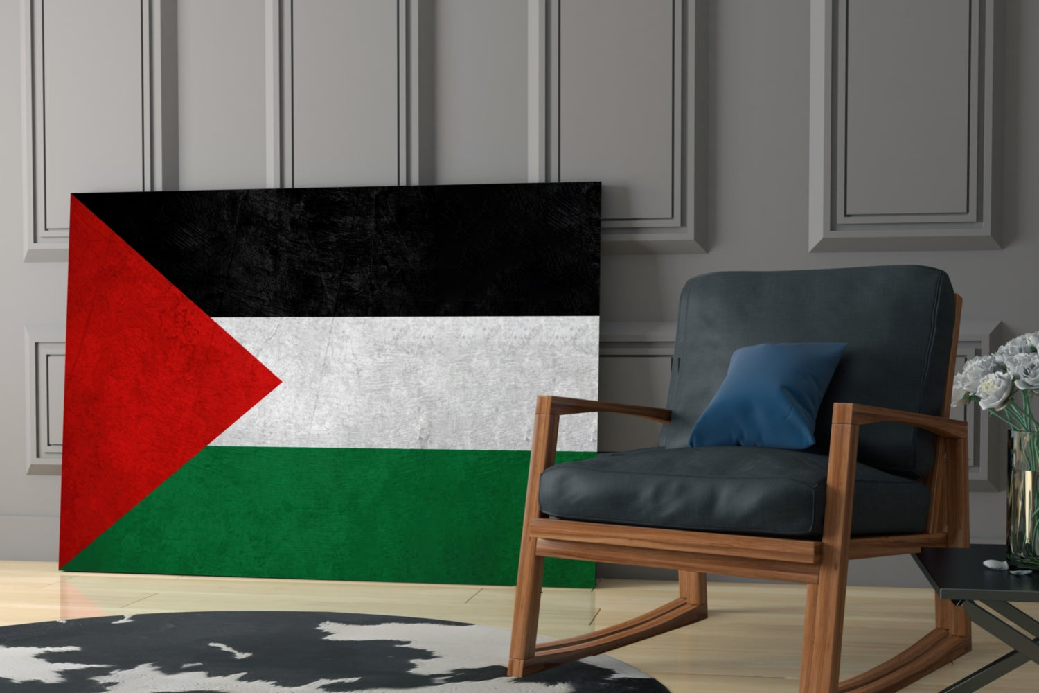 Flag of Palestina Glass Wall Art.