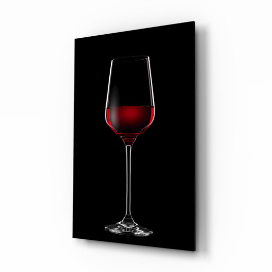Wine glass wall art in a modern dining room