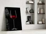 Still-life dikey panel against an onyx-painted accent wall