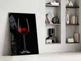 Still-life dikey panel against an onyx-painted accent wall
