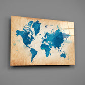 Cartographic panel anchoring a home office wall
