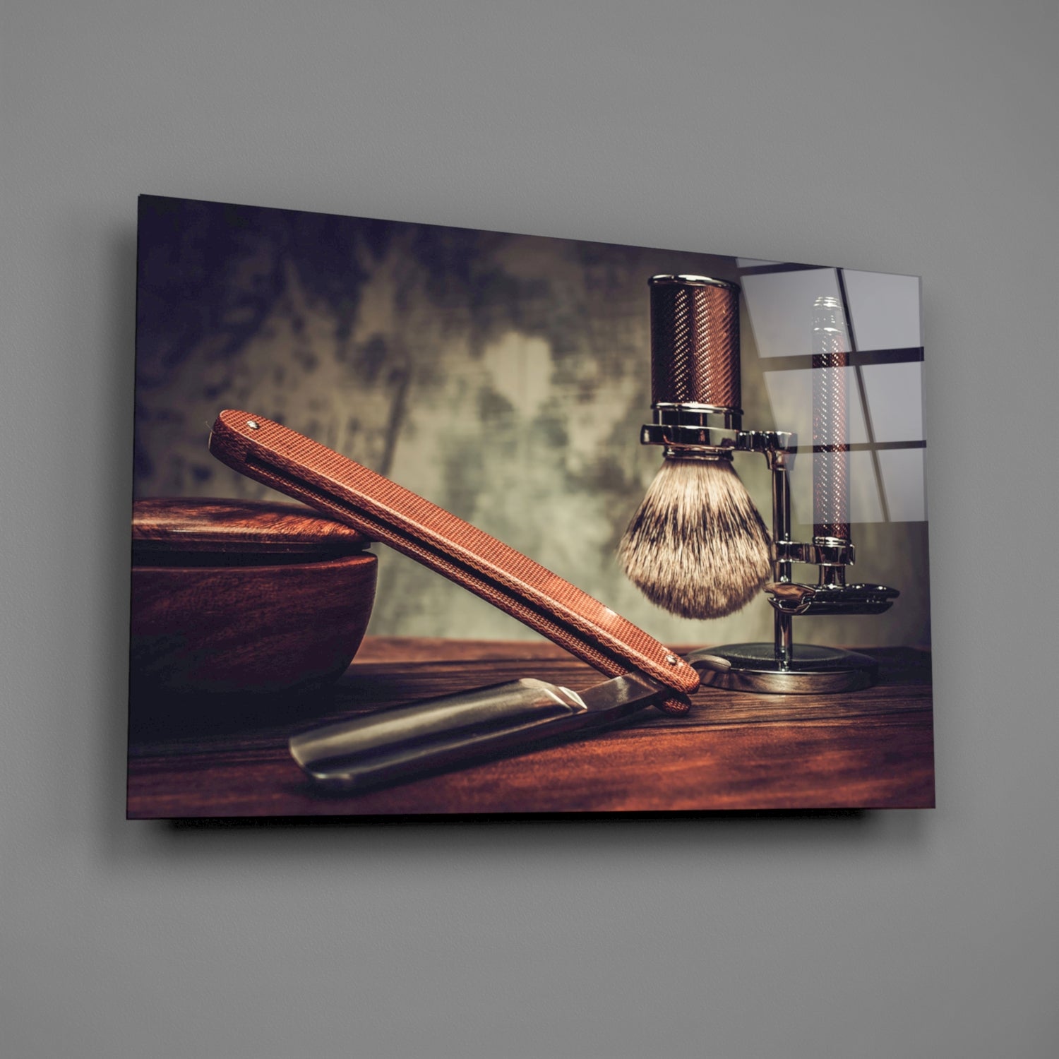 Vintage Shave Glass Wall Art.