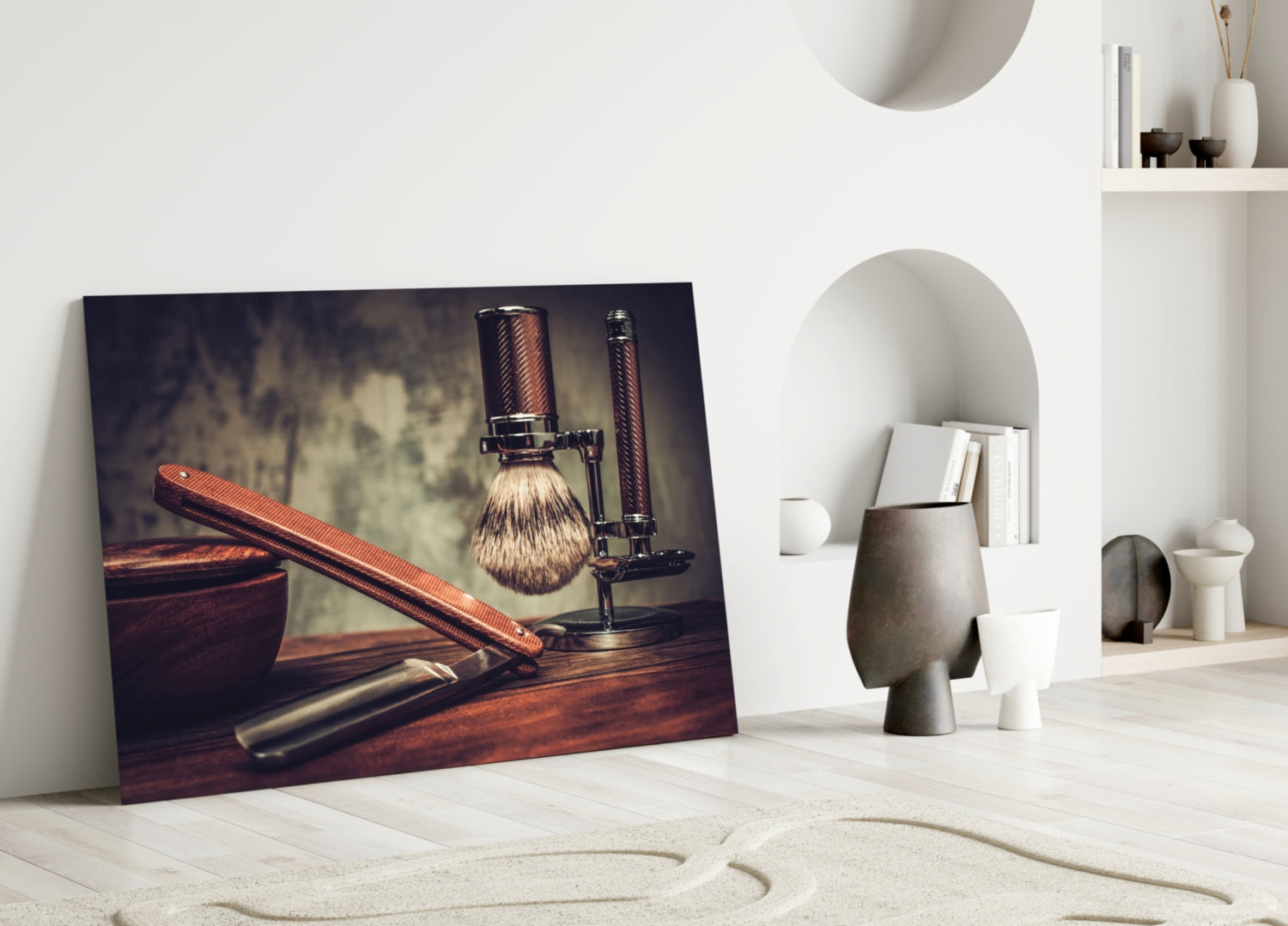 Vintage Shave Glass Wall Art.