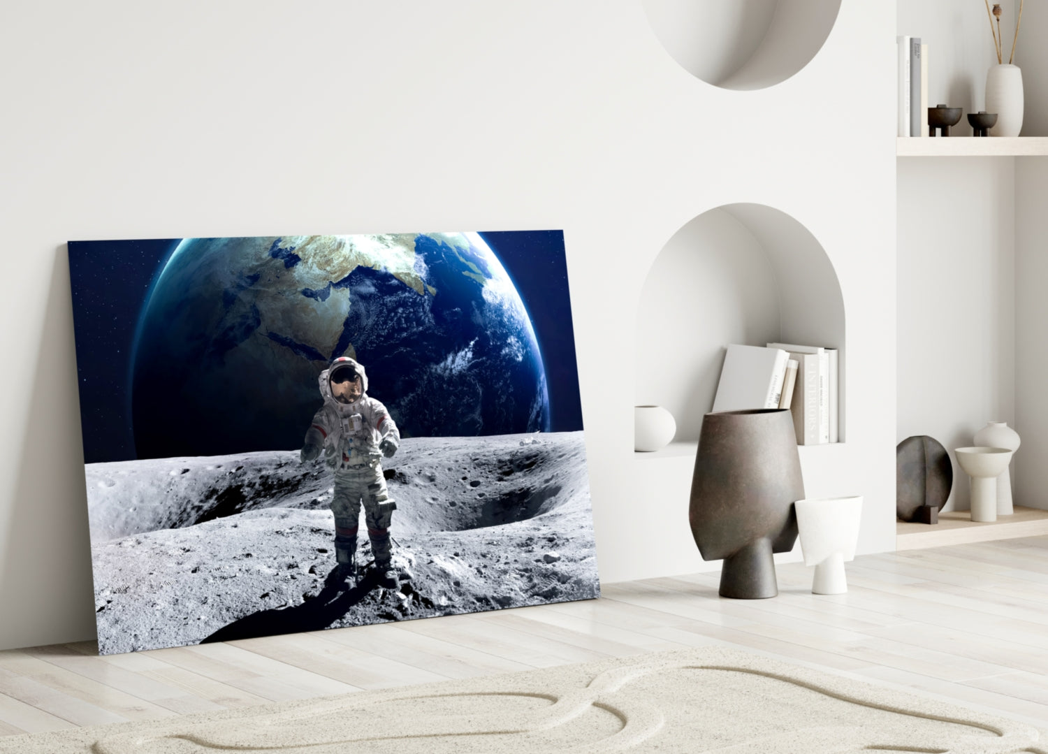 Space Walk Glass Wall Art.