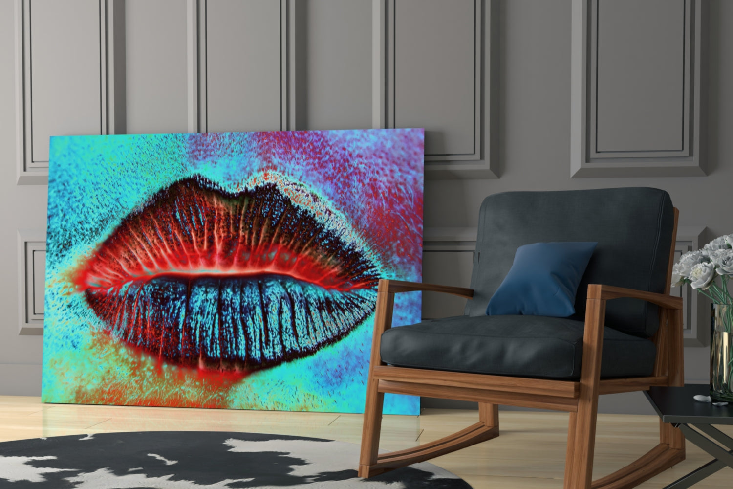 Lips Glass Wall Art.