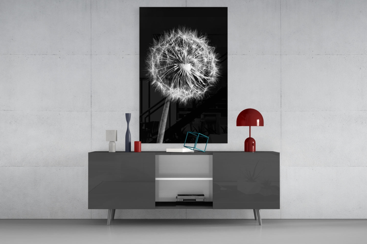 Dandelion Glass Wall Art.