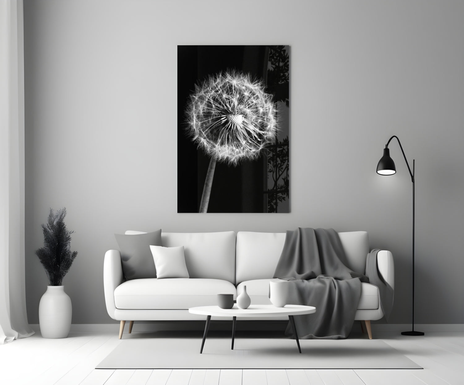 Dandelion Glass Wall Art.