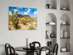 Cinematic landscape print bringing Sonoran edge to a creative loft