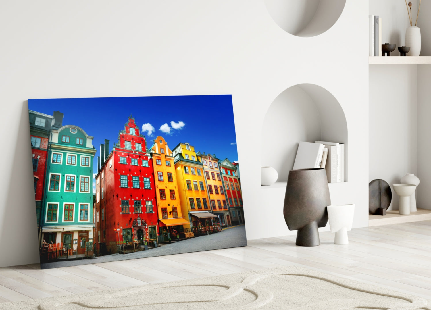 Stockholm House View Glass Wall Art.