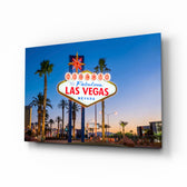 Vegas glass wall art in a modern man cave
