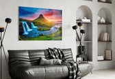 Kirkjufellsfoss artwork styled in a chalet-styled lounge