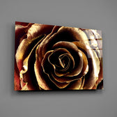 Floral panel anchoring a master bedroom wall