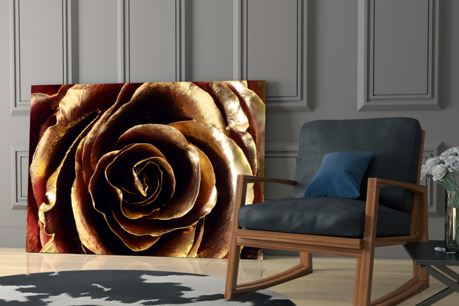 Rose Glass Wall Art.