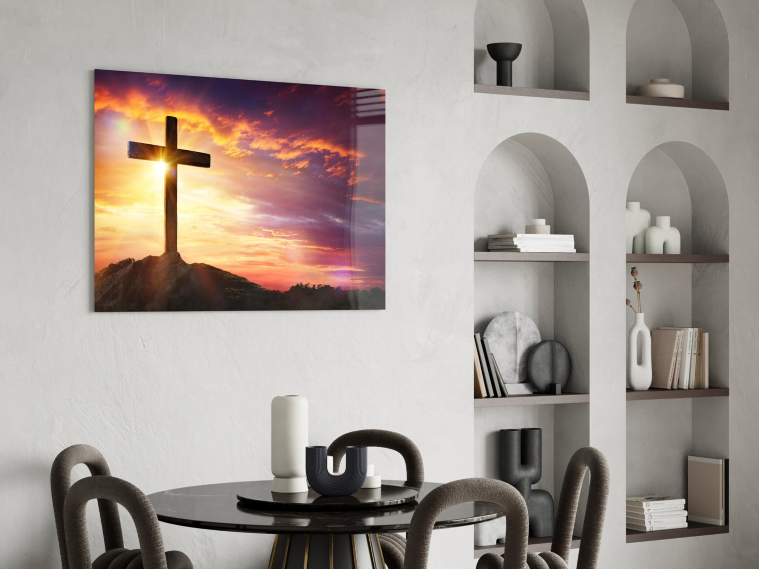Cross Glass Wall Art.