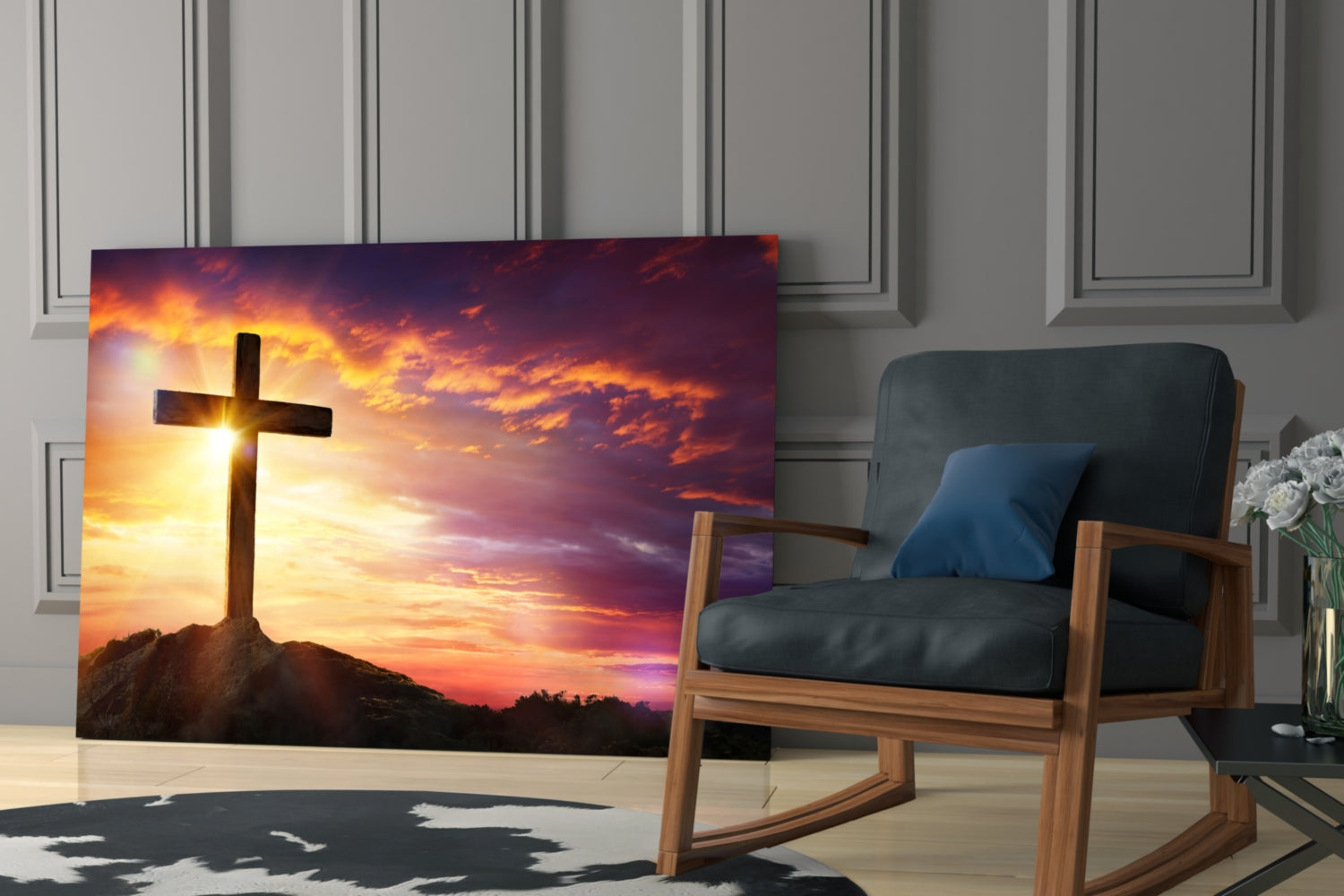 Cross Glass Wall Art.