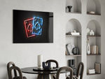 Cinematic casino print bringing Vegas edge to a basement bar
