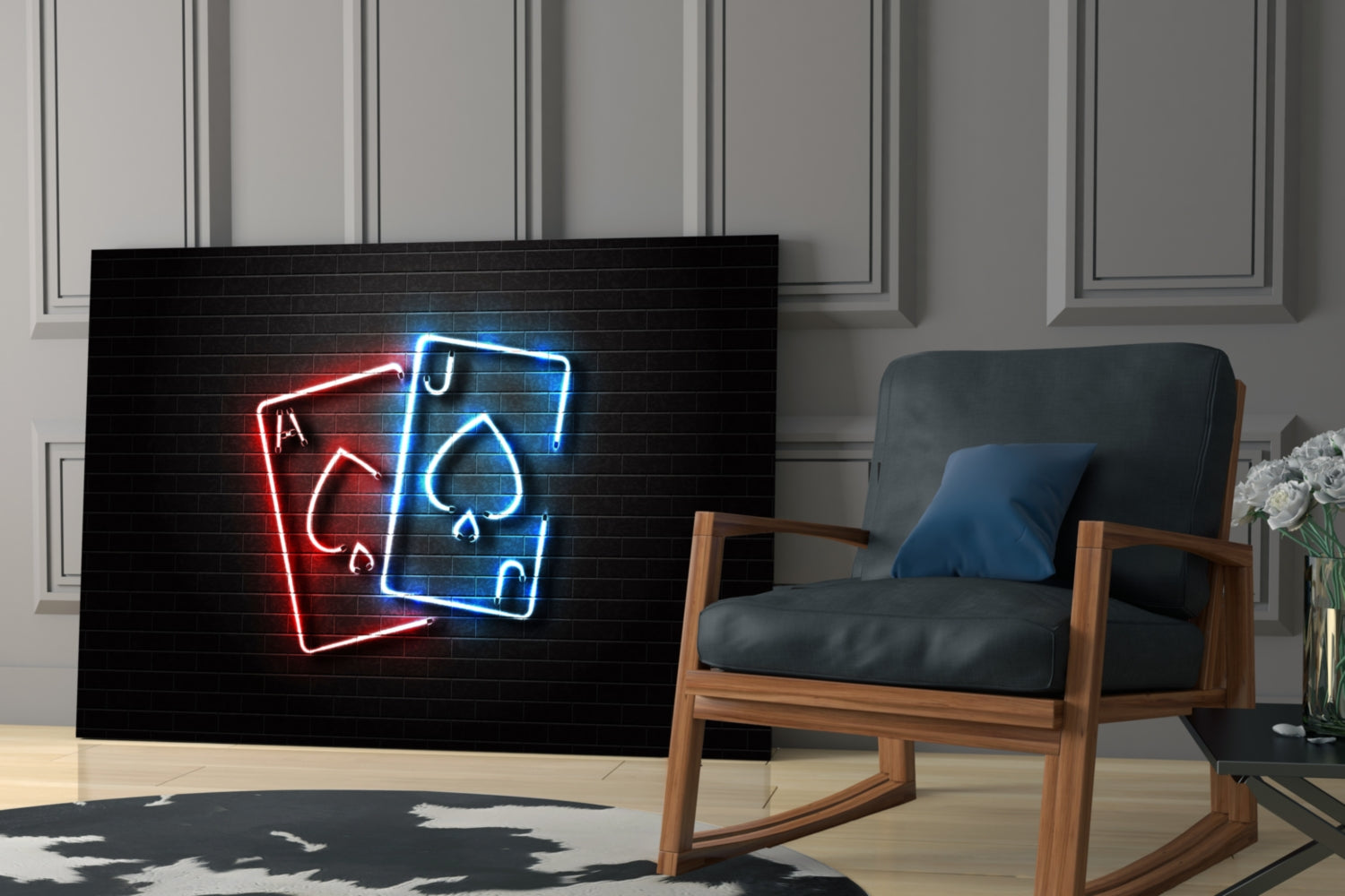 Ace and Joker Glass Wall Art.