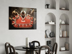 Cinematic casino print bringing high-stakes edge to a basement bar