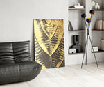Cinematic abstract print bringing luxe edge to a hallway