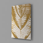 Luxe botanical panel anchoring a master bedroom wall