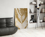 Cinematic abstract print bringing luxe edge to a hallway