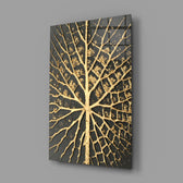 Luxe abstract panel anchoring a master bedroom wall