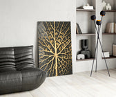 Cinematic abstract print bringing luxe edge to a hallway