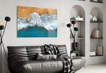 Waves artwork styled in a study interior