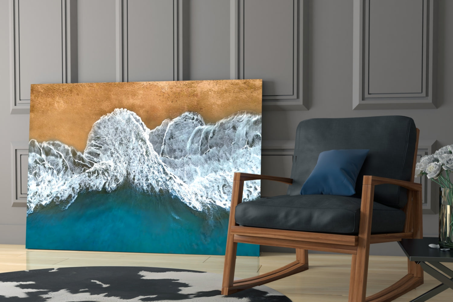 Waves Glass Wall Art.