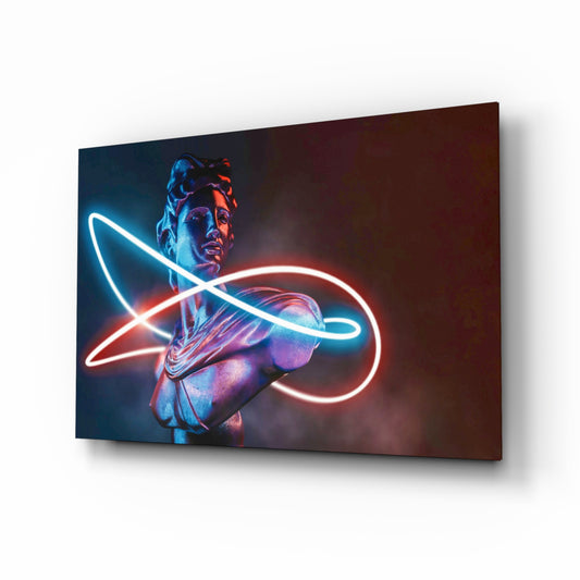 Abstract Art glass wall art in a modern creative loft
