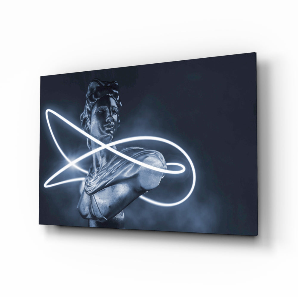 Abstract Art glass wall art in a modern creative loft