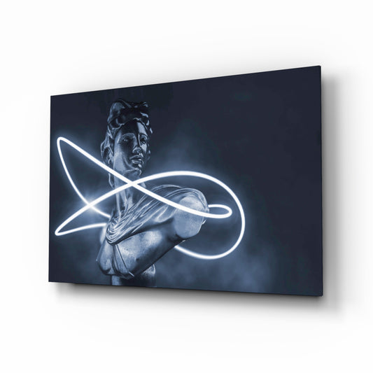 Abstract Art glass wall art in a modern creative loft