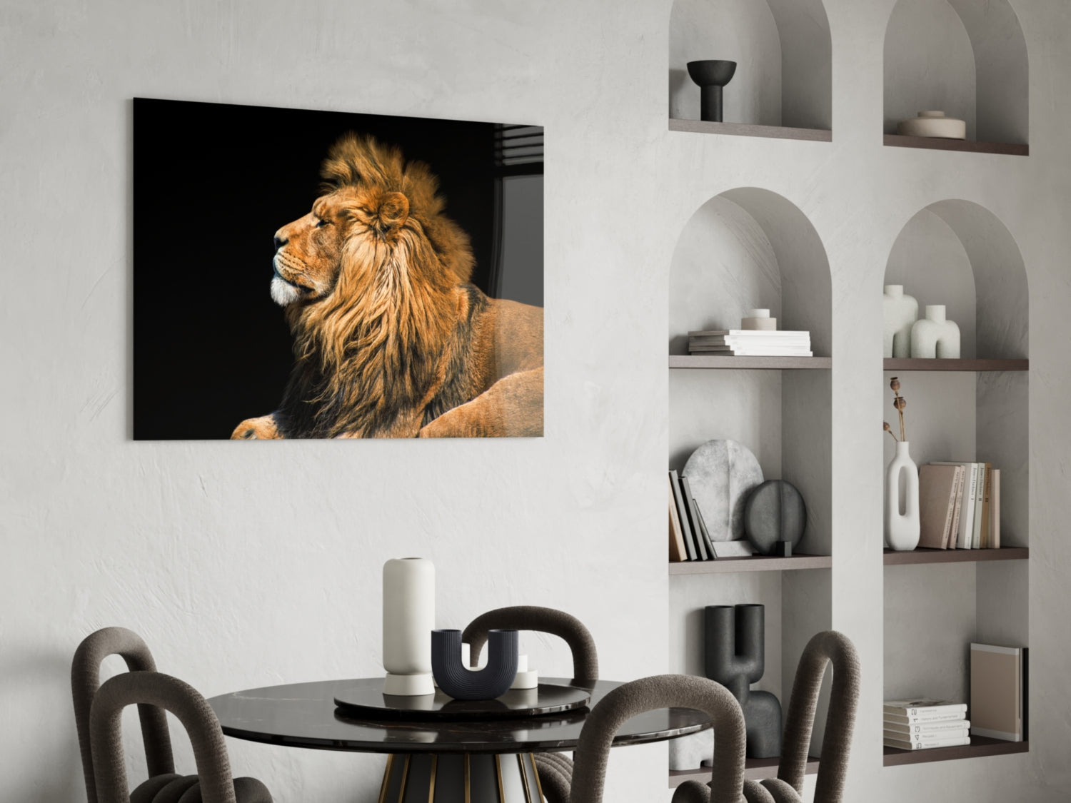 Lion Glass Wall Art.