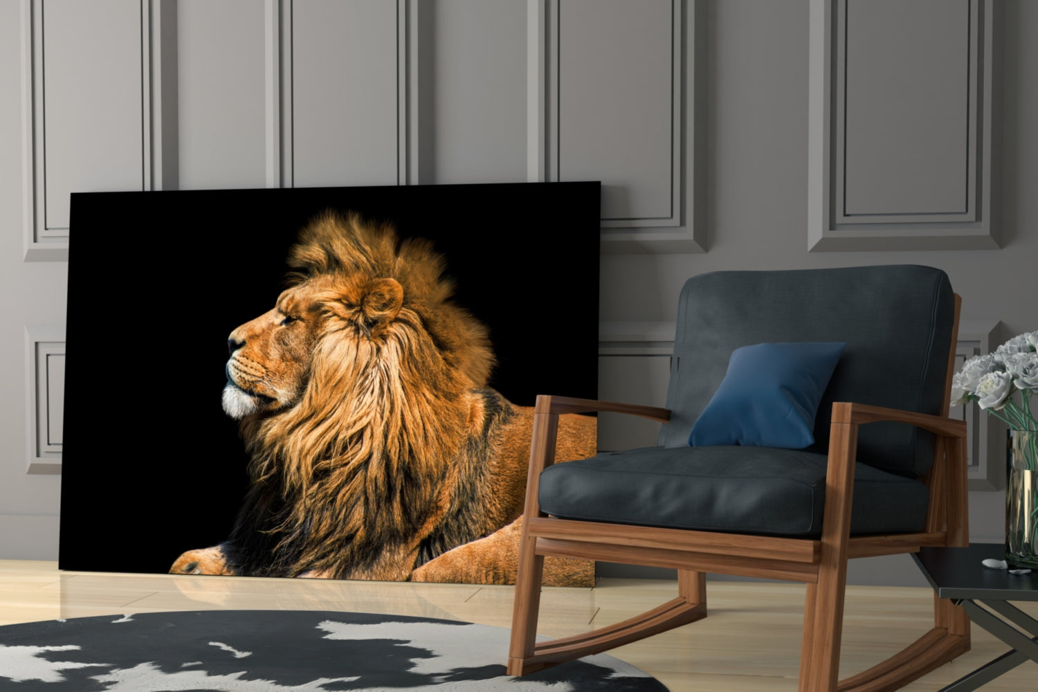 Lion Glass Wall Art.