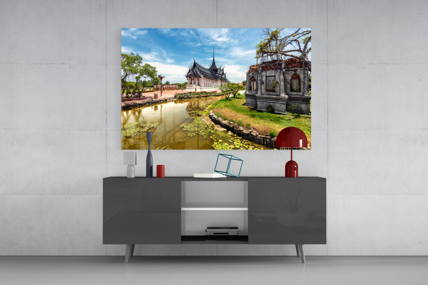 Small Village Glass Wall Art.