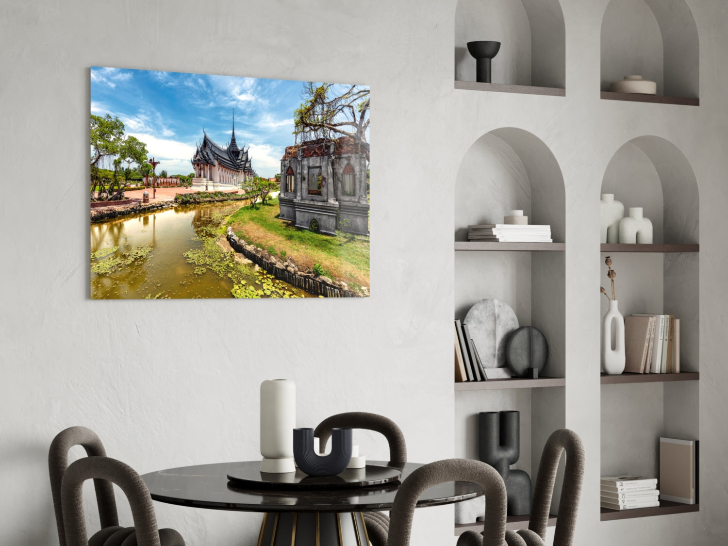 Small Village Glass Wall Art.