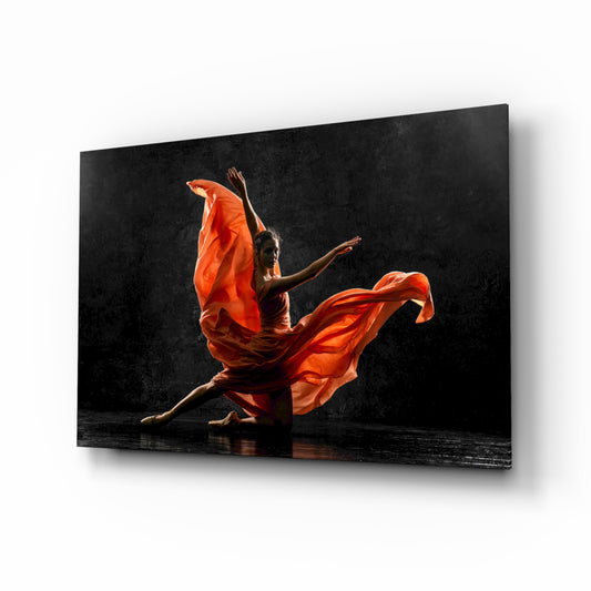 Ballet glass wall art in a modern bedroom