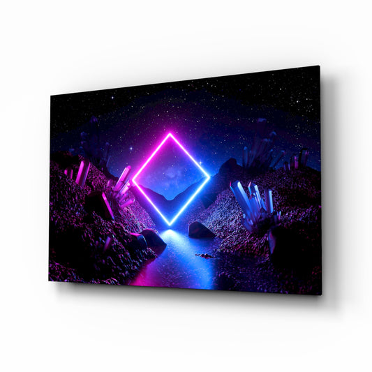 Abstract Art glass wall art in a modern teen room